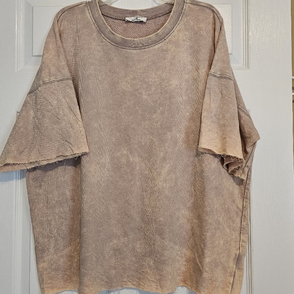 Three bird nest Casual Bliss top by Zenana, ash mocha T-Shirt, L/XL - Picture 5 of 8